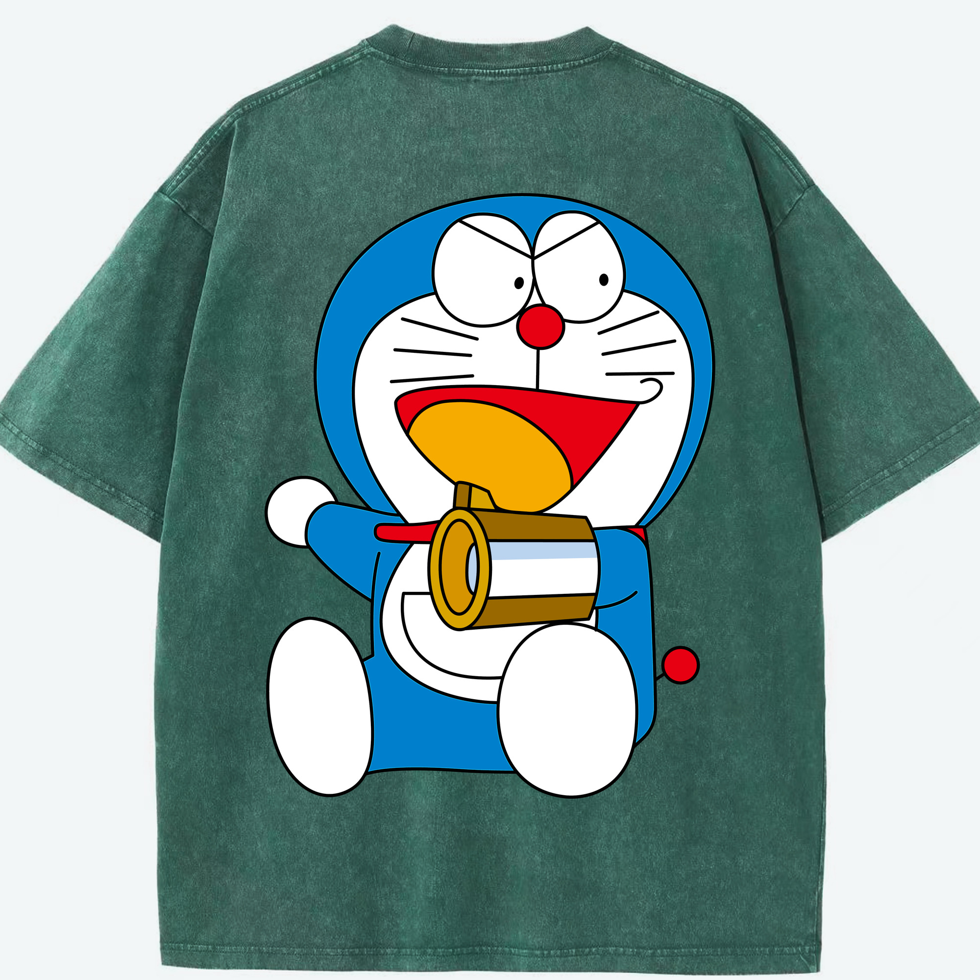 （画像用） ドラえもん Doraemon 綿100% ヴィンテージ風 半袖Tシャツ（背面プリント）